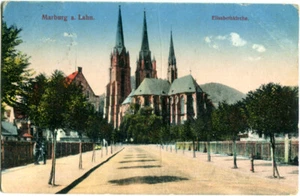 AK MARBURG /Lahn Elisabethkirche, Straße 1915 Feldpost - Picture 1 of 1