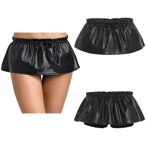 Women's Leather Mini Skirt High Waist Bodycon Pencil Short Skirts Clubwear - Picture 1 of 10