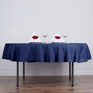 10 NAVY BLUE 90" ROUND POLYESTER TABLECLOTHS Wholesale Catering Supplies SALE - Picture 1 of 7