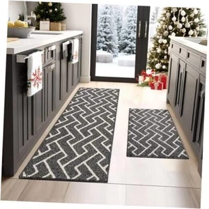 Kitchen Rugs and Mats Sets,2 Pieces Super Absorbent Polypropylene Non-Slip - Picture 1 of 7