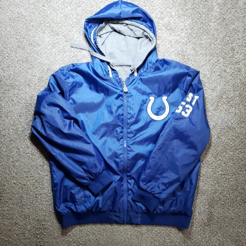 Indianapolis Colts Jacket Mens Blue Reverseable Cover