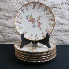 6 dessert plates in porcelain sarreguemines louis xv decor ø 18,5 cm