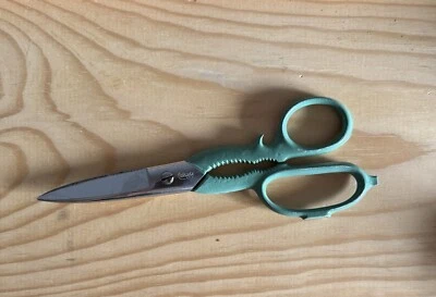 Clauss Vintage Kitchen Shears Scissors Green Handle Jar Claw Bottle Opener USA - Image 1 of 4