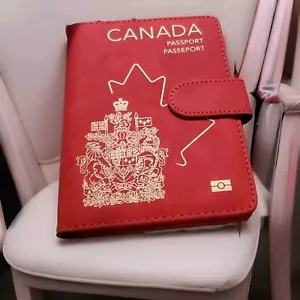 CANADA passport wallet RFID blocking card holder travel minimalist PU leather - Picture 1 of 8
