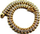 7" Vtg Tennis Bracelet Gold Plated 925 Sterling Silver Simulated Cubic Zirconia