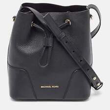 MICHAEL KORS Black Leather Nicole Bucket Bag