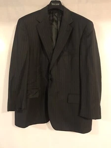 Norman Hilton Dark Gray Men's Pinstripe Suit Size: 46R(Coat) - Picture 1 of 6