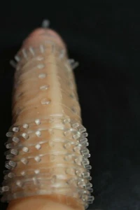 Reusable Condom Sheath Ribbed Stimulate Ejaculation Delay Penis Sleeve Sex Toys - Picture 1 of 3