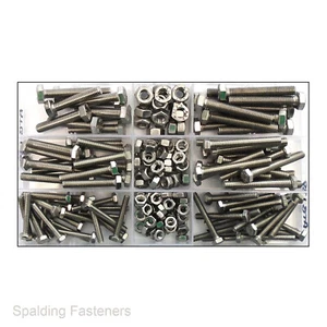 180 A2 Stainless Steel Fully Threaded Bolts And Hexagon Hex Full Nuts M4 M5 M6 - Picture 1 of 5