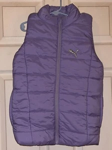 Puma Kids Girls Full Zip Puffer Vest Sleeveless Outdoor Quilted Jacket SizeS 7/8 - Picture 1 of 4