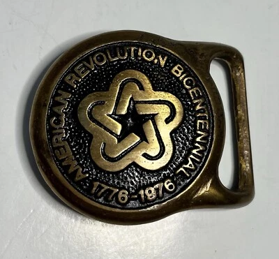 Vintage American Revolution Bicentennial Belt Buckle 1776-1976 Brass - Image 1 of 4