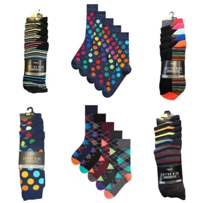 Men's 5 Pairs Cotton Rich Socks Reinforced Heel Toe Top Store Next Day - Image 1 of 4