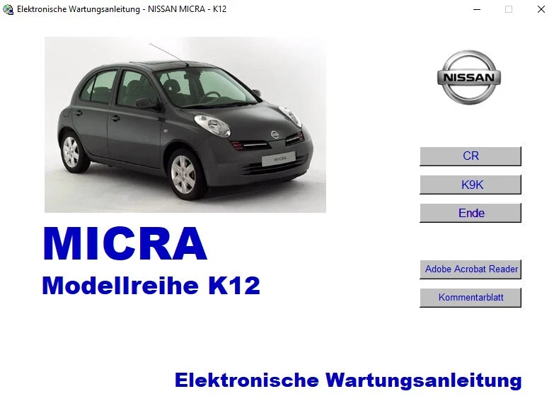 Nissan Micra K12  Werkstatthandbuch Originale ESM auf CD Sprache Deutsch - Bild 1 von 1