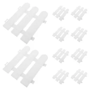 White Plastic Garden Fence 10 Pcs Picket Fence for Flower Bed - Picture 1 of 12