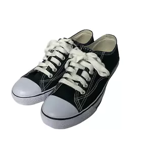 Vintage Y2K SODA Damen schwarz weiß Freizeit Canvas runde Zehenpartie Sneakers Schuhe Gr. 6,5 - Bild 1 von 9