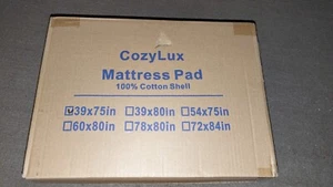 CozyLux Twin Mattress Pad Deep Pocket Non Slip Cotton Mattress Topper Breathable - Picture 1 of 4