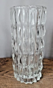 VINTAGE FIDENZA ITALY PRESSED GLASS VASE 23 CMS TALL 1960'S MCM BRUTALIST - Picture 1 of 3