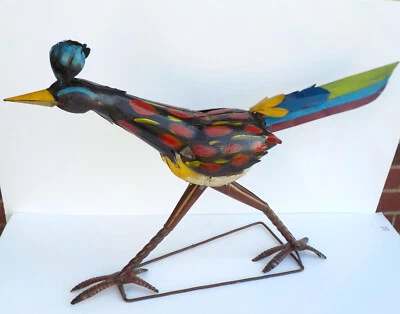 ESCULTURA ROADRUNNER ARTE METAL 32" LARGO PATIO ARTE PÁJARO ANIMAL Foto 1 de 4