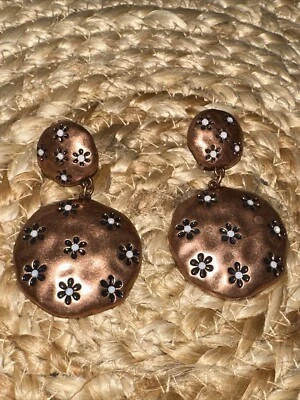 Pendientes J CREW Clip en Oro Rosa Cobre Metal ÚNICOS NUEVA OFERTA 4 CARIDAD❤️262 Foto 1 de 4