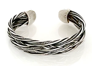 Exquisito Ron Rizzo de colección. Pulsera brazalete plata de ley 6 1/2" muñeca 39,7 gramos - Imagen 1 de 10