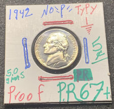 1942 jefferson nickel no mint mark Proof 