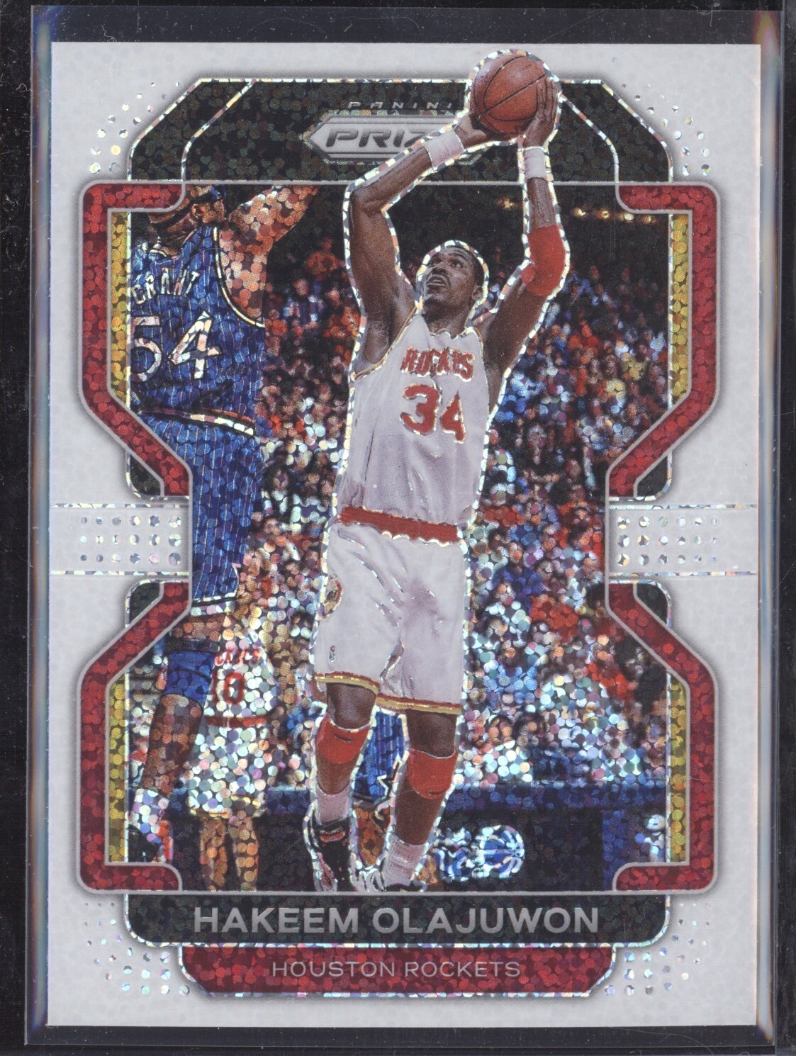 HAKEEM OLAJUWON 2021-22 PANINI PRIZM BASKETBALL #265 WHITE SPARKLE SP NM-MT