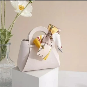 Geldgeschenk Handtasche Shopping-Täschchen Verpackung  Gutschein hellbeige - Bild 1 von 1