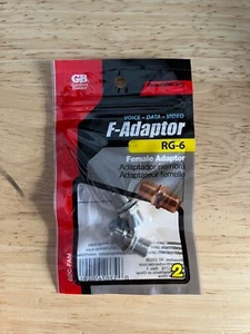 GB GDC-FAM Female-Adaptor RG-6 Coax Connector 2-Pack - Picture 1 of 2