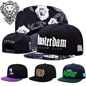 Flat Brim Snapback Embroidered Men Women Hat Hiphop Street Fashion Baseball Cap - Picture 1 of 11