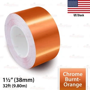 1-1/2" Vinyl Pinstriping Pin Car Styling Tape Sticker 38mm CHROME BURNT-ORANGE - Picture 1 of 13