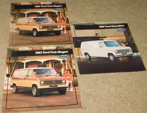 3 VINTAGE 1987 Ford Club Wagon / ECONOLINE Van Vintage Sales Brochure Catalogs - Bild 1 von 4