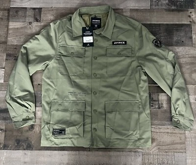 NUEVA Chaqueta Avirex M65 Ejército Dragón Ligero Parcheada Para Hombres Talla Mediana Verde Precio de venta sugerido por el fabricante $189 Foto 1 de 3