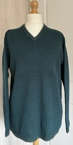 OAK VALLEY 100% Shetland Wolle V-Neck Pullover Pulli Fisherman’s Green Gr. S - Bild 1 von 17