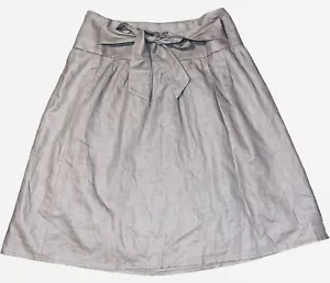 The Limited Linen Blend Skirt Size 2 Taupe Tie Front Short Lined - Picture 1 of 6
