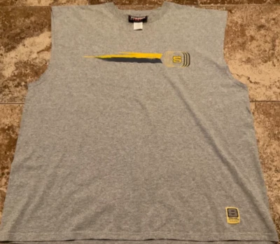 ВИНТАЖНЫЙ SPALDING ОДЕЖДА МЫШЦЫ РУБАШКА (МУЖСКИЕ XXL, БОЛЬШОГО РАЗМЕРА) СЕРЫЙ ПОДЕРЖАННЫЙ - Изображение 1 из 4