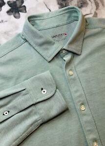 Untuckit Men’s Large Long Sleeve Slim Fit Button Up Logo Shirt