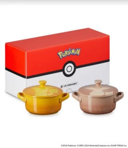 Pokemon Collection Mini Cocotte 2pcs Le Creuset  Pikachu Eevee Set Limited Japan - Picture 1 of 7