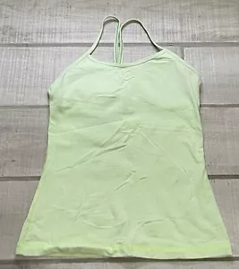 Lululemon Power Y Racerback in RAY neon lime yellow green sz 6 - Picture 1 of 5