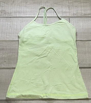 Lululemon Power Y Racerback en RAY neón amarillo lima verde talla 6 Foto 1 de 4