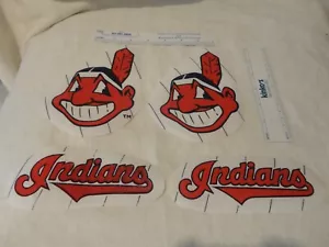 Cleveland Indians MLB Baseball Baumwolle Stoff Aufbügeln Patches Applikationen Lg & Sm - Bild 1 von 5