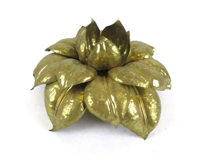 Vintage Handmade Golden Magnolia Flower Ceiling Applique CH8 - Picture 1 of 7