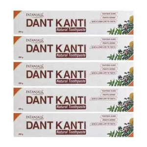 Patanjali Dant Kanti Toothpaste(Pack of 5 - 200g each) HERBAL FREE SHIP - Picture 1 of 3