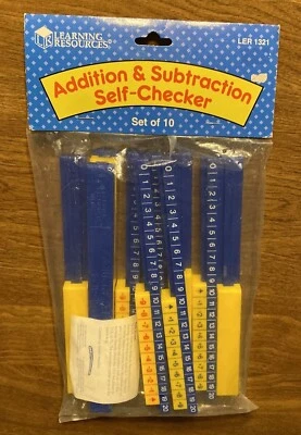 Learning Resources Addition & Subtraction Self Checker 10pk School Math Tool T1 - Image 1 of 4
