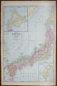 1902 EMPIRE OF JAPAN Map 14"x22" Old Antique Original KYOTO NAGOYA OSAKA TOKYO - Picture 1 of 12