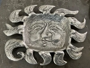 Don Drumm aluminum Sun Face Tray Platter - Picture 1 of 3