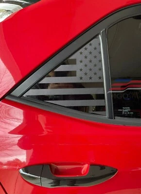 Toyota Corolla 2014-2019 cuarto ventana bandera americana calcomanía pegatina negro mate Foto 1 de 3