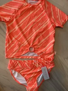 NWT Seafolly Palm Cove Rashie Set Short Sleeve Sz AUS 14 - Picture 1 of 8