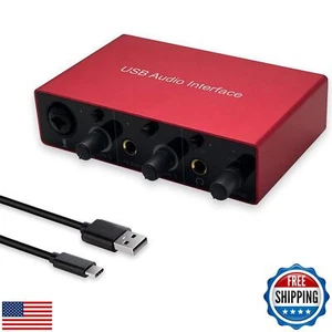 Interfaccia Audio Interfaccia Audio USB con Microfono Preamplificatore USB Audio Mixer Rec - Foto 1 di 5