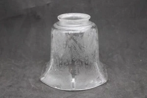Vtg Acid Etched Flowers Glass Light Fixture Sconce Shade Globe 2.25 Fitter BD15 - Picture 1 of 8