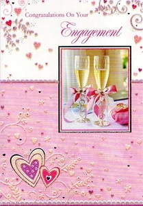 TARJETA DE FELICITACIÓN 'COMPROMISO' Y SOBRE A JUEGO 5" X 7" - Imagen 1 de 4